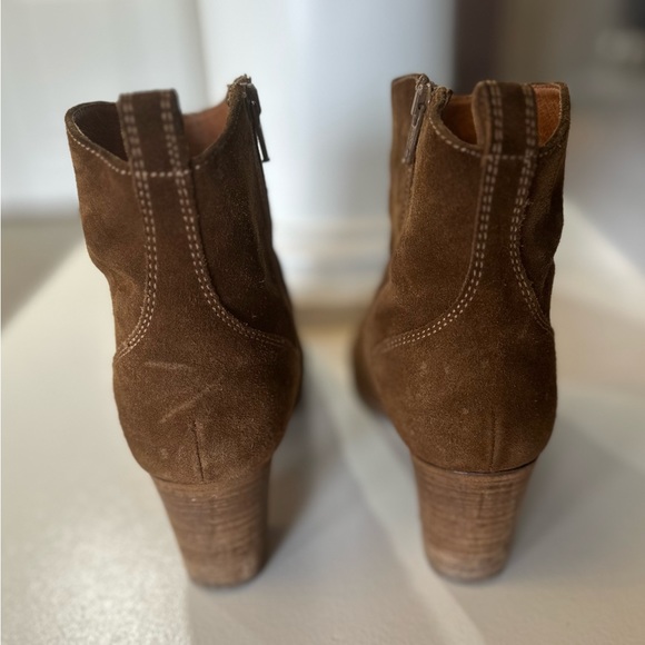 J. Crew Suede Ankle Booties with wooden heel.  Size 9 - Picture 4 of 7